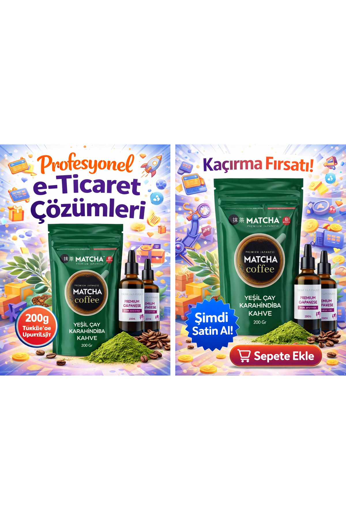 MACHA Matcha Kahve Yeşil Çay ve Karahindiba içeren Kahve