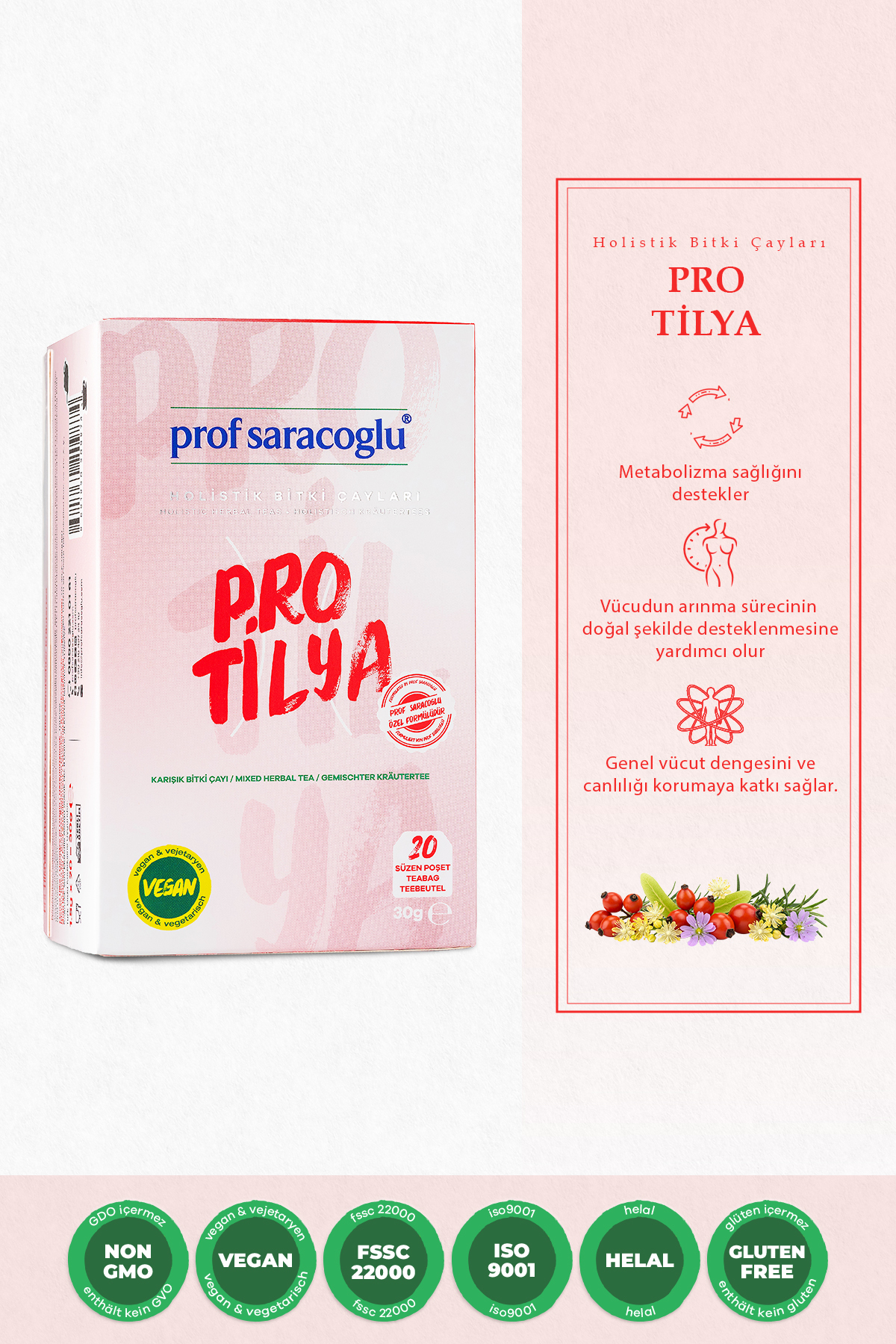 prof saracoglu Pro Tilya Karışık Bitki Çayı 20li Süzen Poşet