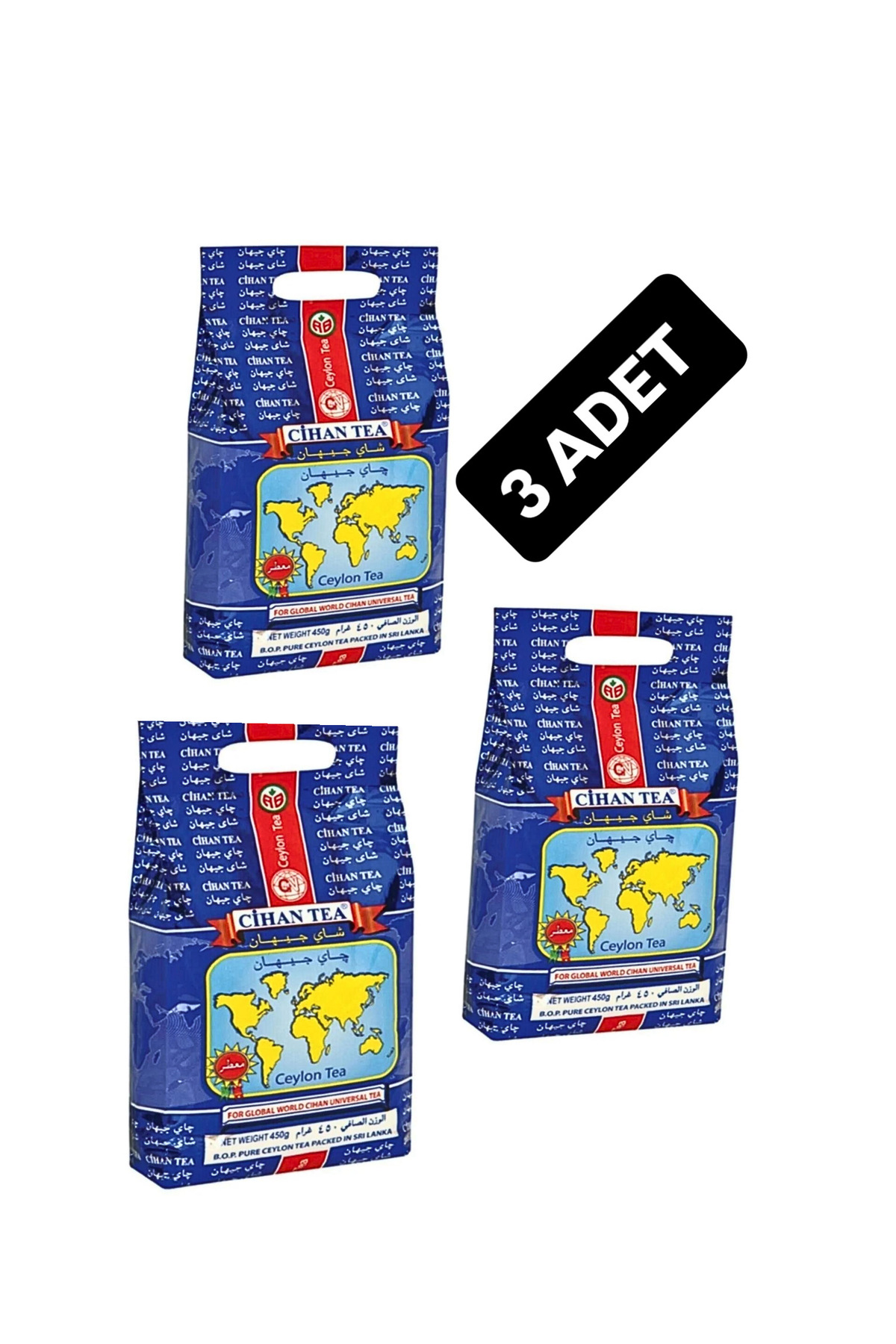 CSM Cihan Tea 3 Li Set 1200 gr Bergamot Kokulu Dökme Seylan Kaçak Çay