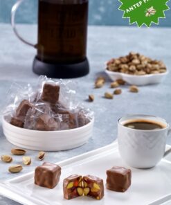 LOQO Gerçek Antep Fıstıklı () Sütlü Çikolata Kaplı Çifte Kavrulmuş Lokum 1 KG (Tek Tek Paketli)