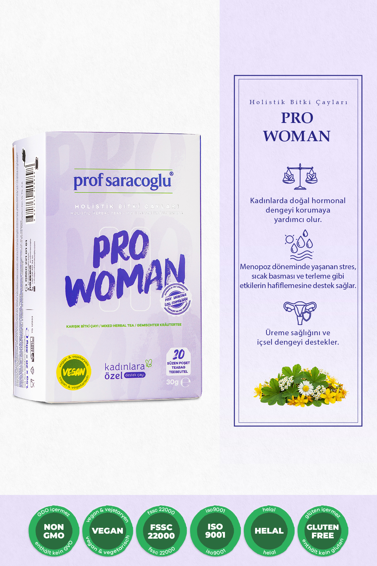 prof saracoglu Pro Woman (MENO) 20 Li Karışık Holistik Bitki Çayı