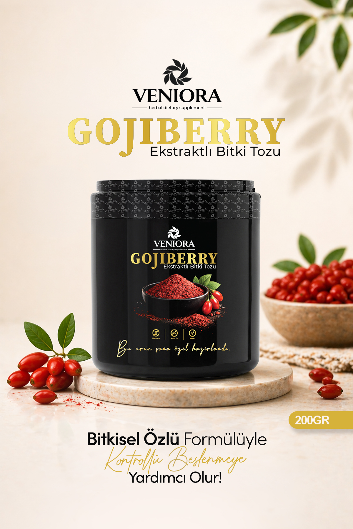 Veniora Gojiberry Ekstraktlı Bitki İçeren Detox Tozu (1 Aylık)