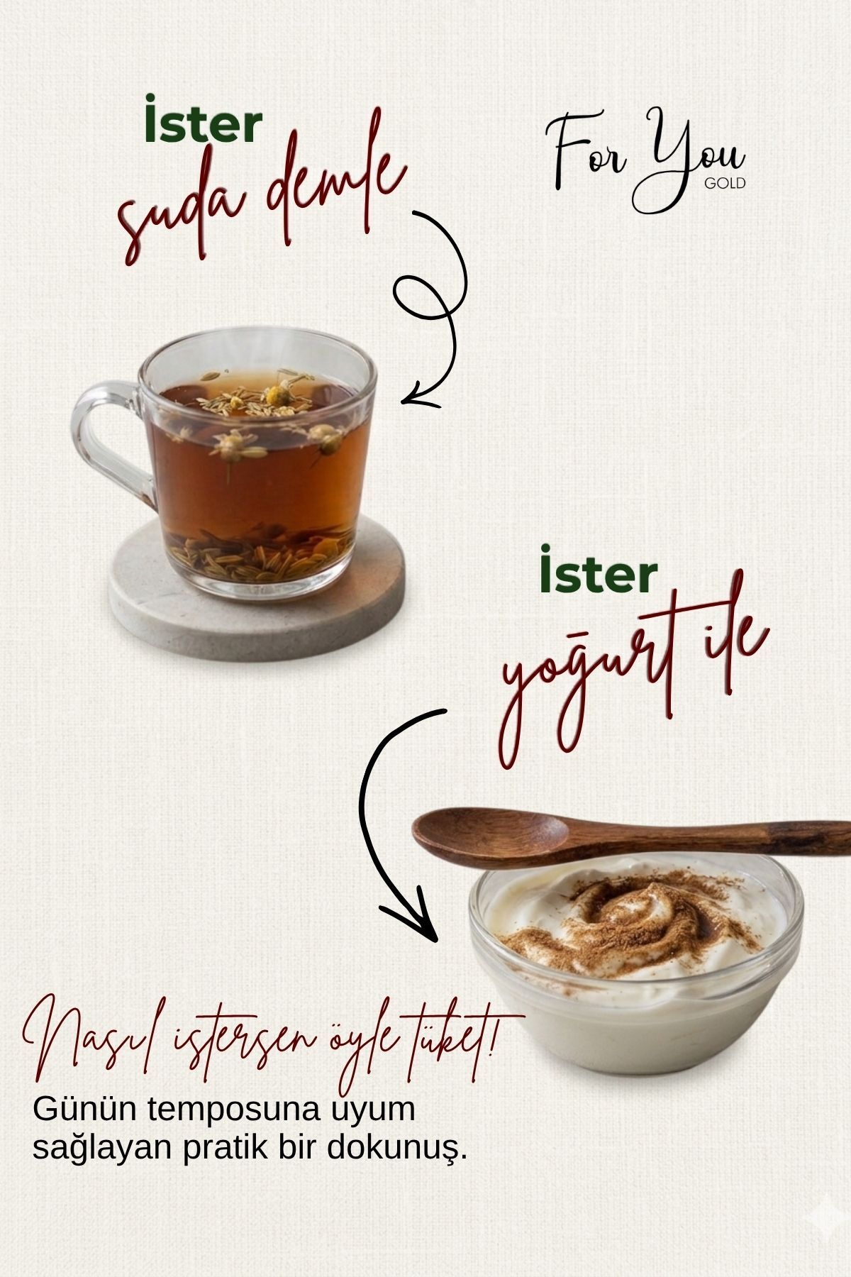 For You Gold For You Tea Detox Karışık Bitki Çayı ( Detoks Çay ) - 300 gr 2 aylık kullanım - Görsel 3