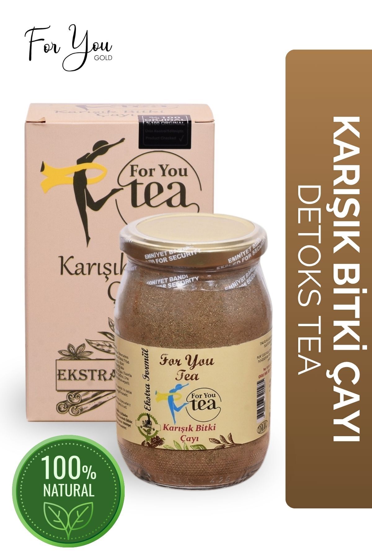 For You Gold For You Tea Detox Karışık Bitki Çayı ( Detoks Çay ) - 300 gr 2 aylık kullanım