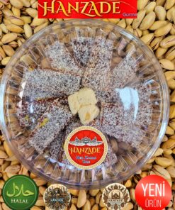 HANZADE GURME Mersin Yaprak Cezerye Antep Fıstıklı 200 Gr. Türk Lokumu