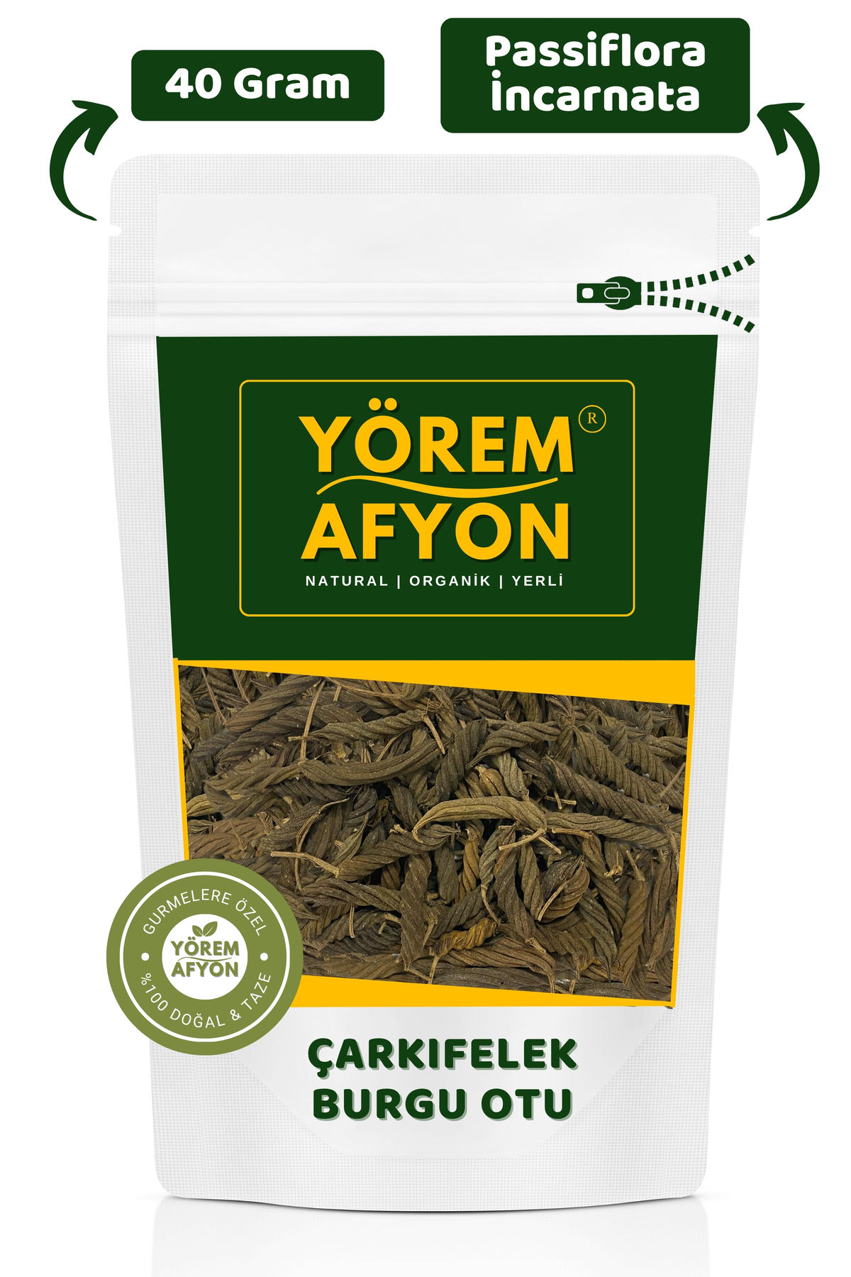 Gülçehre Geleneksel Tıbbın Sakinlik İksiri Çarkıfelek Burgu Otu, Fırıldak Otu {Passiflora İncarnata} | 40Gr.