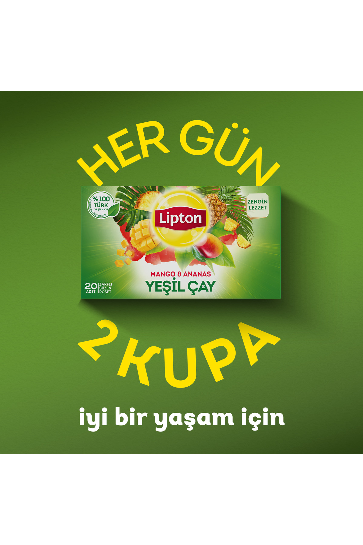 Lipton Mango & Ananas Yeşil Çay 20'li X 3 Adet - Görsel 3