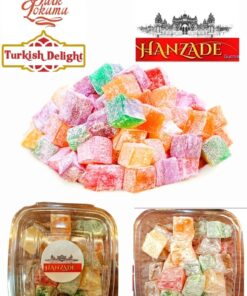 HANZADE GURME Karışık Meyveli Çifte Kavrulmuş Kuş Lokum 200 Gr. Afyon Lokumu