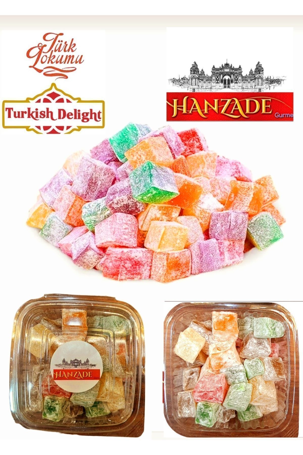 HANZADE GURME Karışık Meyveli Çifte Kavrulmuş Kuş Lokum 200 Gr. Afyon Lokumu