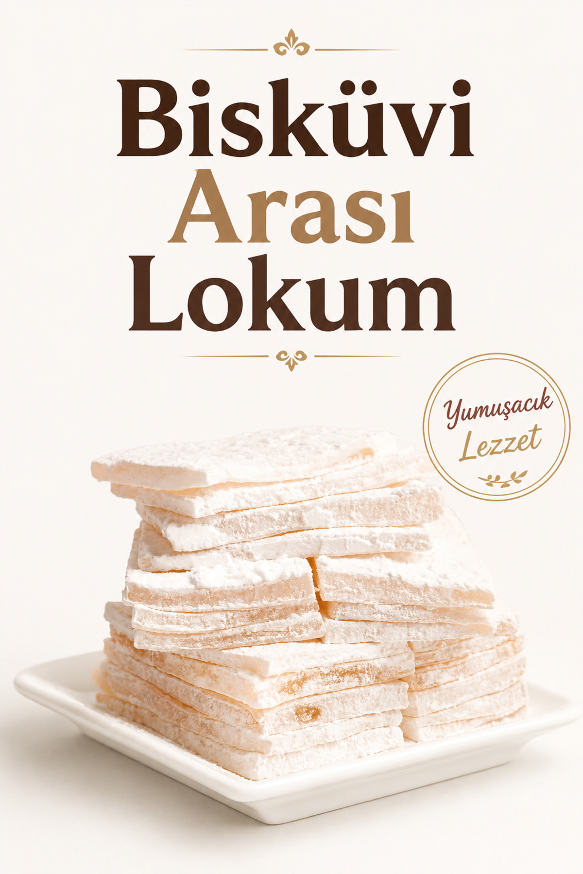 Şener Glikozsuz Lokum 500 gr Bisküvi Arası Lokum Sade Lokum