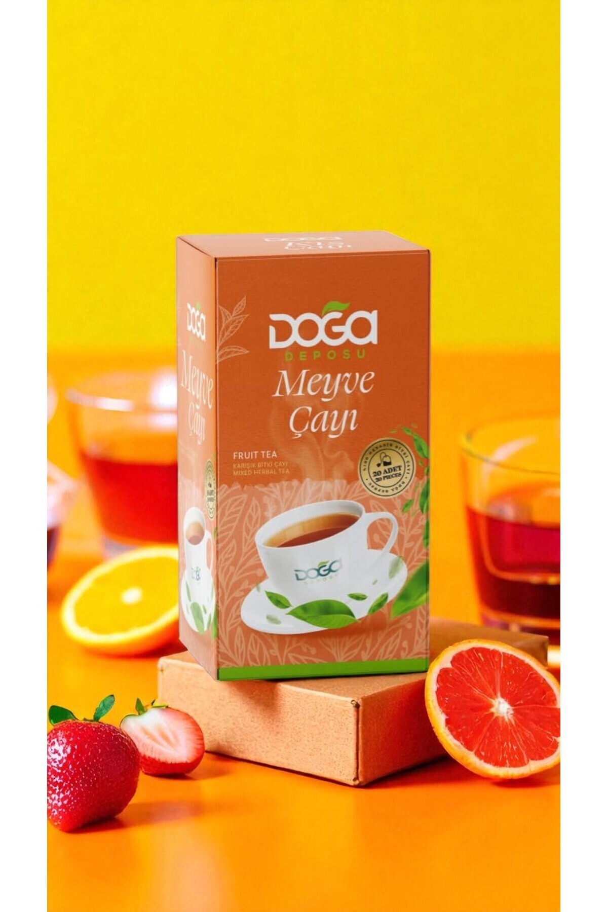 DOĞA DEPOSU Meyve Çayı - Doğal Bitki Ve Meyve Karışımı, Bağışıklık Güçlendirici, 20’li Poşet Çay