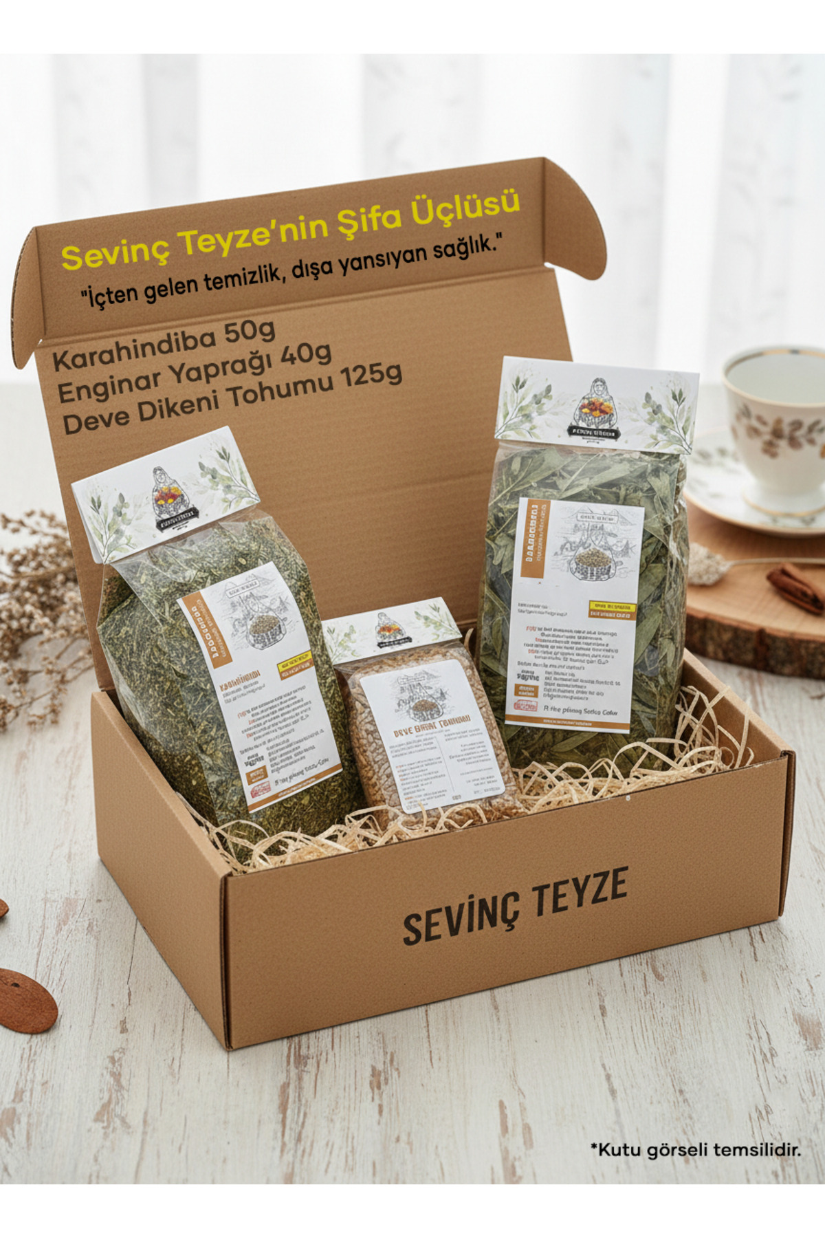 Sevinç Teyze Şifa Üçlüsü-Karahindiba(Dandelion),Enginar Yaprağı(Artichoke Leaf),Deve Dikeni Tohumu(Thistle Seed) - Görsel 3