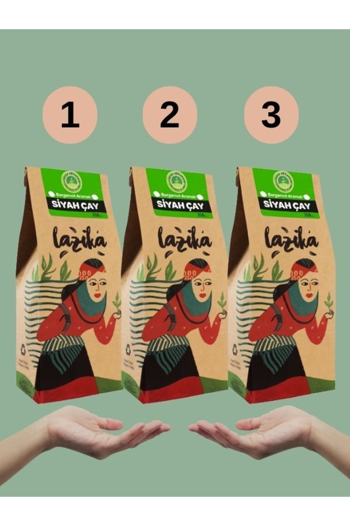 LAZİKA (Avantajlı 3'LÜ SET) Bergamotlu Siyah Çay Seti (3*350 g)-Mayıs Çayı, Çamlıhemşin Tozsuz/Berrak Çay