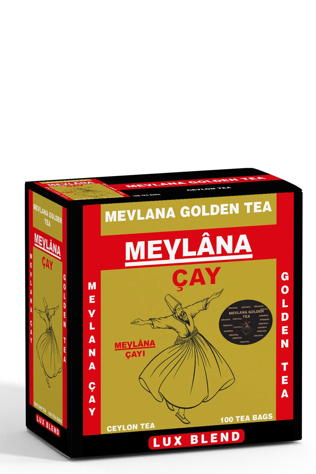 Mevlana Çay 100 Adet - Saf Yaprak Çay Golden Tea 0 Ceylon Sri Lanka Sallama Mevlana Golden Tea 100 Std.