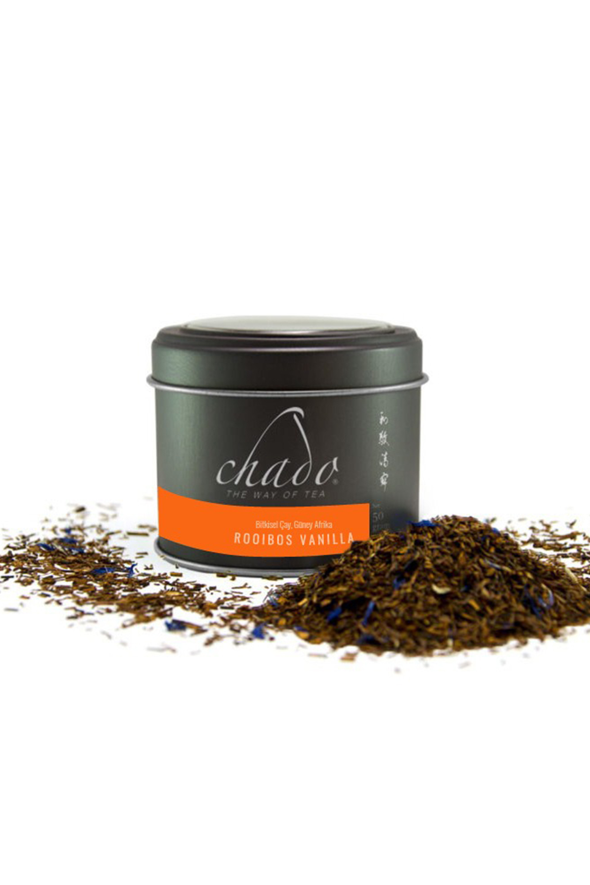 Chado Tea Rooibos Vanilla Gerçek Vanilya Parçacıklı ve Kafeinsiz Güney Afrika Kırmızı Çayı 50 Gr