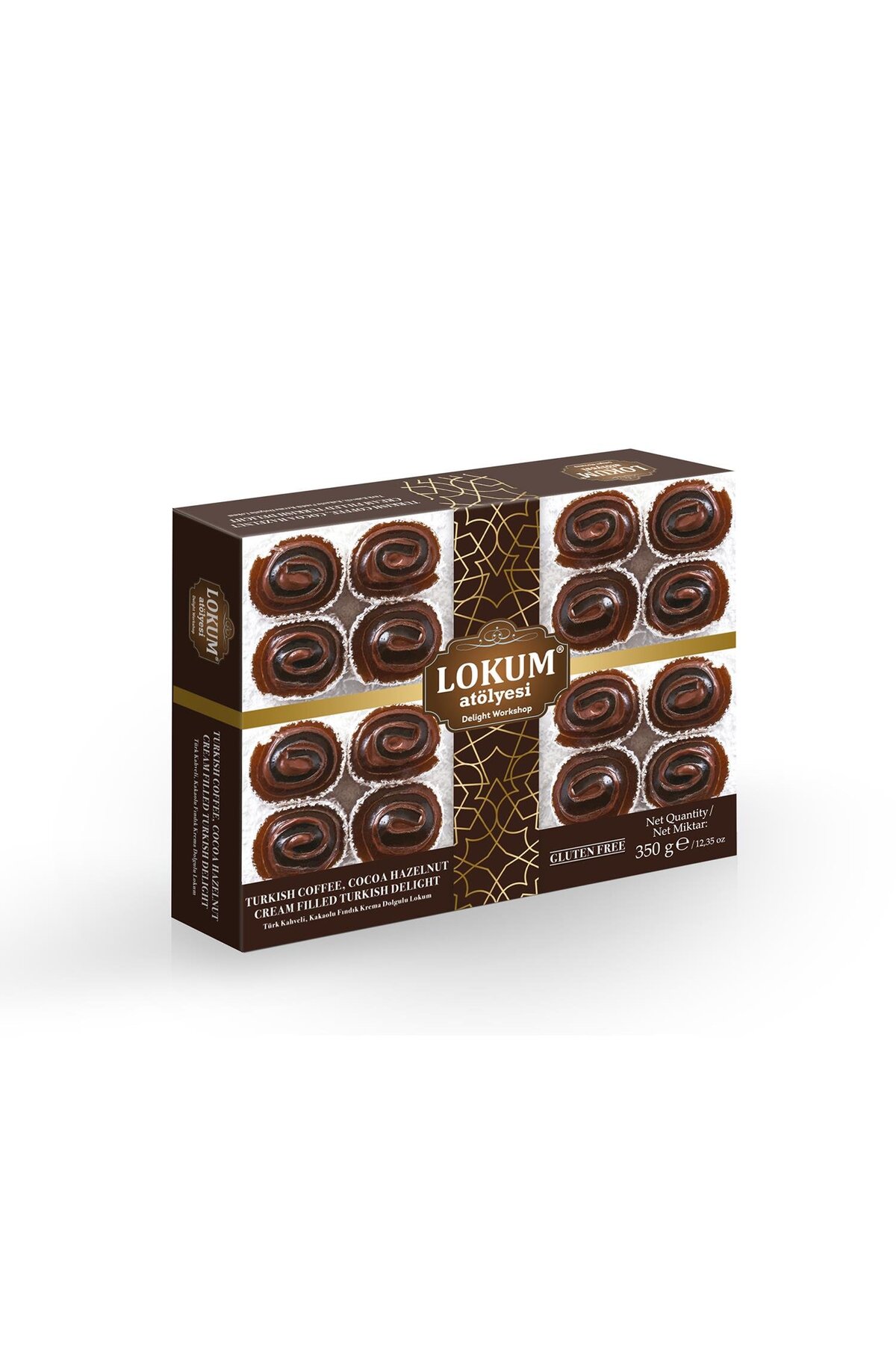 Lokum Atölyesi Türk Kahveli, Kakaolu Fındık Krema Dolgulu Lokum 350g