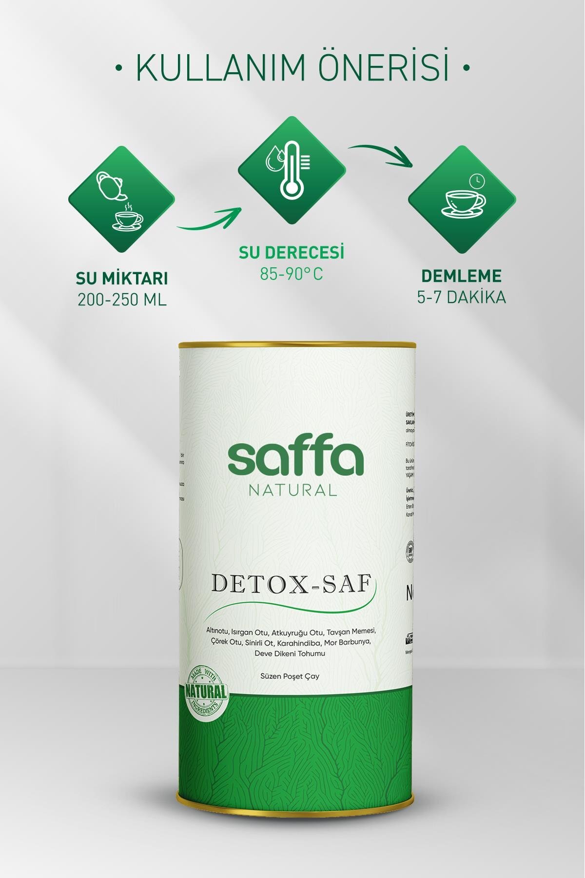SAFFA NATURAL DETOX-SAF ÇAY (60 DOĞAL SÜZEN POŞET) - Görsel 3