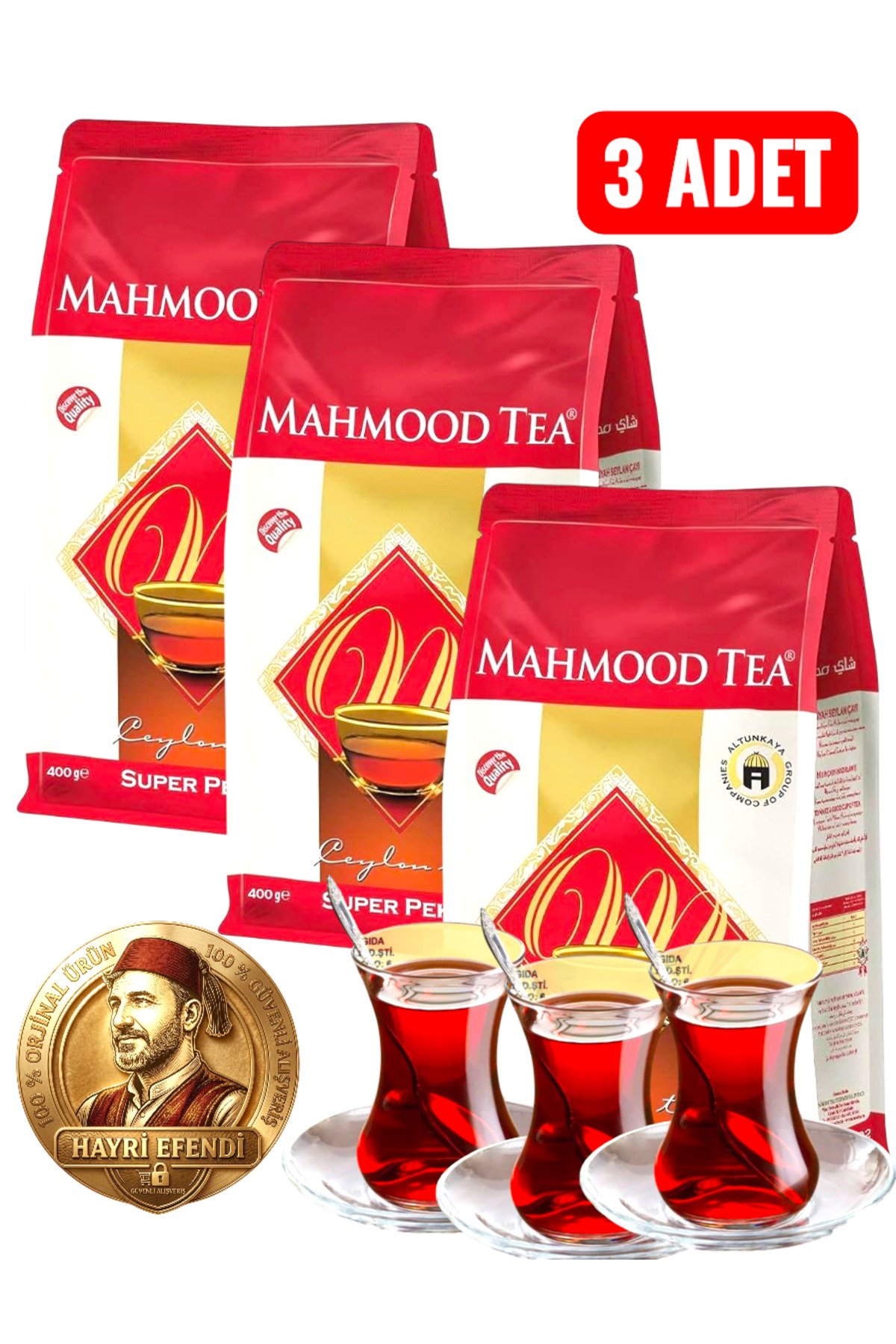 Mahmood Tea Seylon Çay ithal Kaçak Dökme Çayı (3x400)