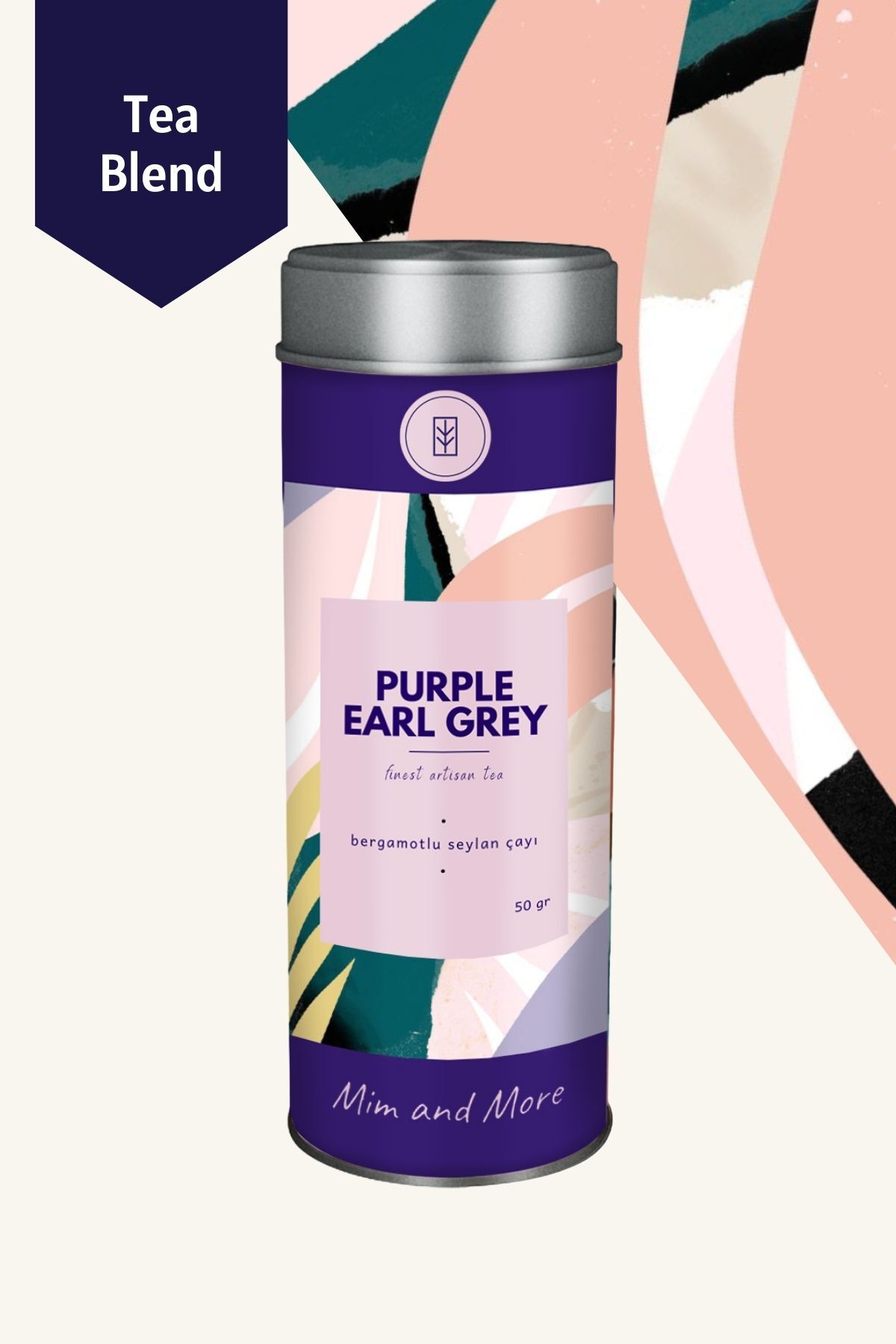 Mim and More Purple Earl Grey Tea - Bergamotlu Seylan Çayı, 50 gr