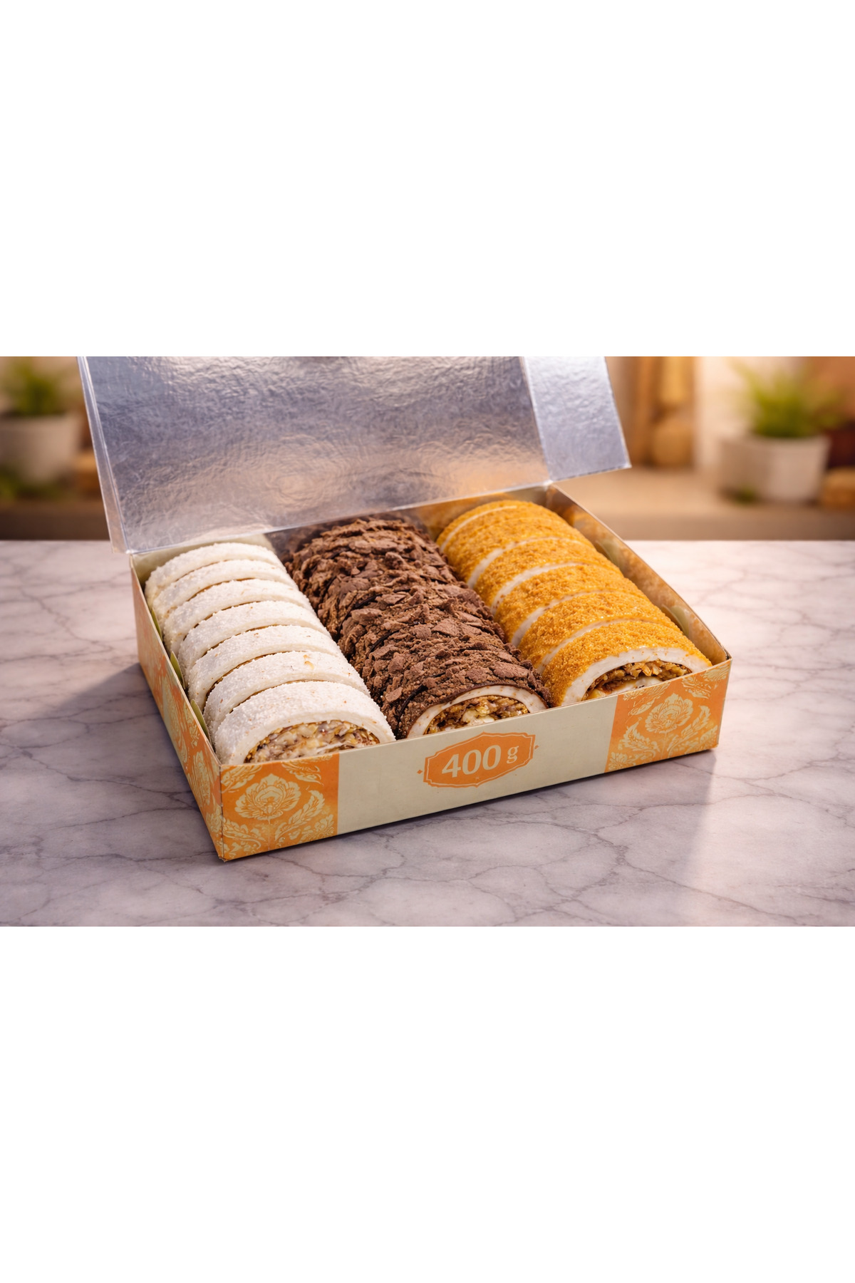 forevers Muhteşem üçlü (Lotus&Çıtır Çikolata&Baklavalı) Sarma Lokum (400 Gram)