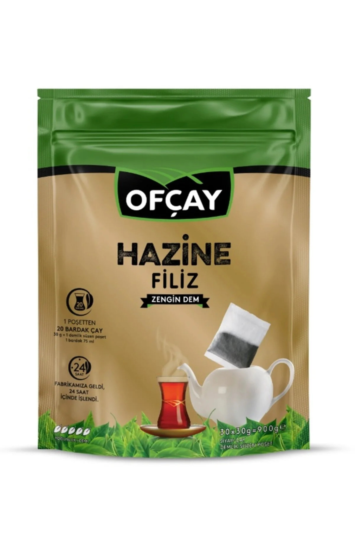 Ofçay Hazine Filiz Zengindem 30 Adet X 30 GR Eko Demlik Poşet Çay