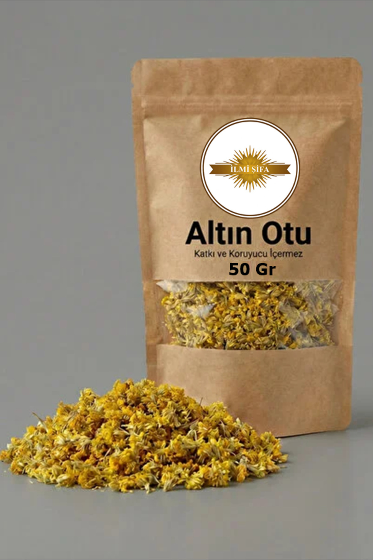 İLMİ ŞİFA Altın Otu (Ölmez Çiçek – Ölümsüz Çiçek) Kurutulmuş Doğal Altın Otu Çayı 50 Gr