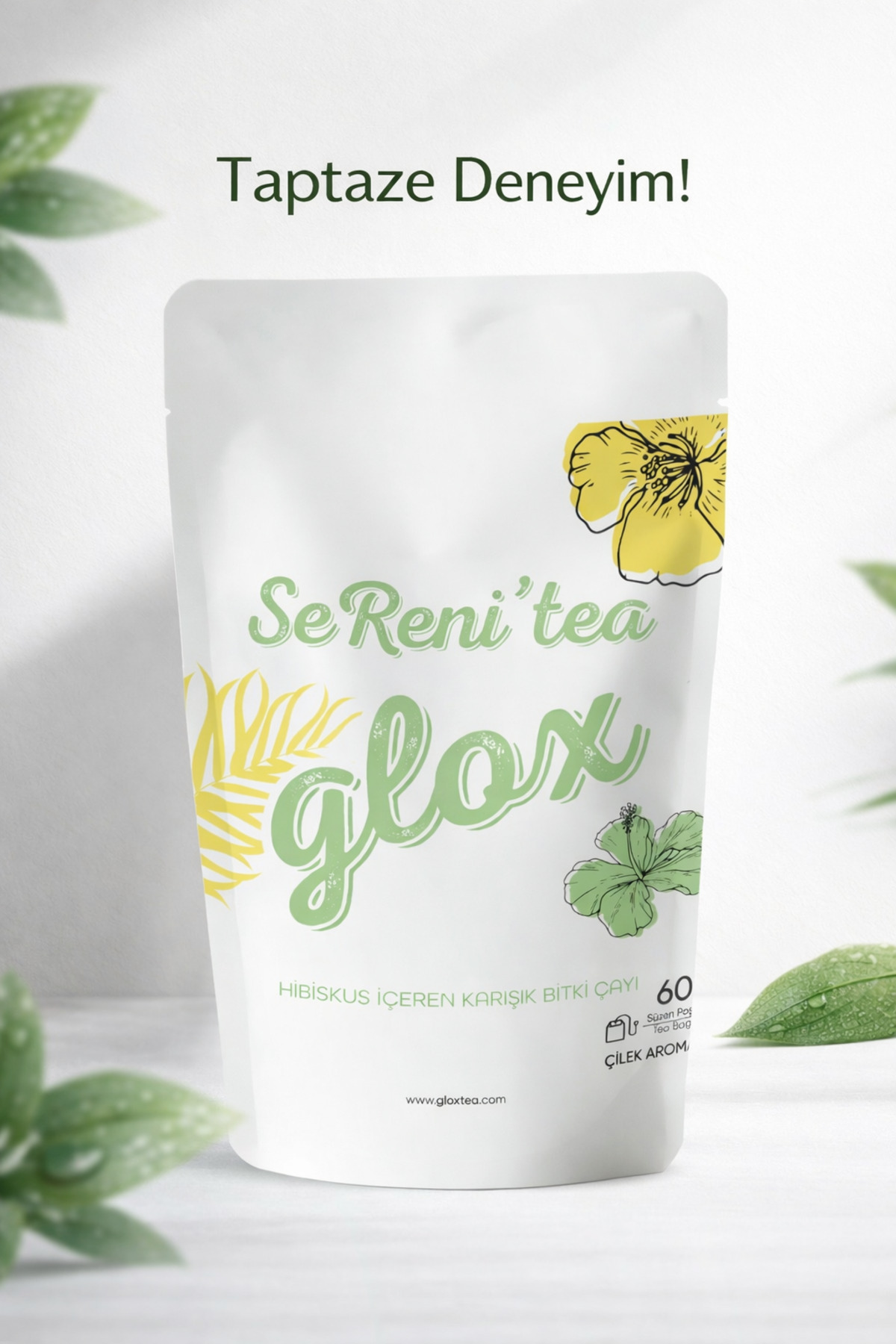 GLOX Sereni’tea - Çilek Ve Hibiskus Aromalı Metabolizma Hızlandırmaya Yardımcı Sallama Çay