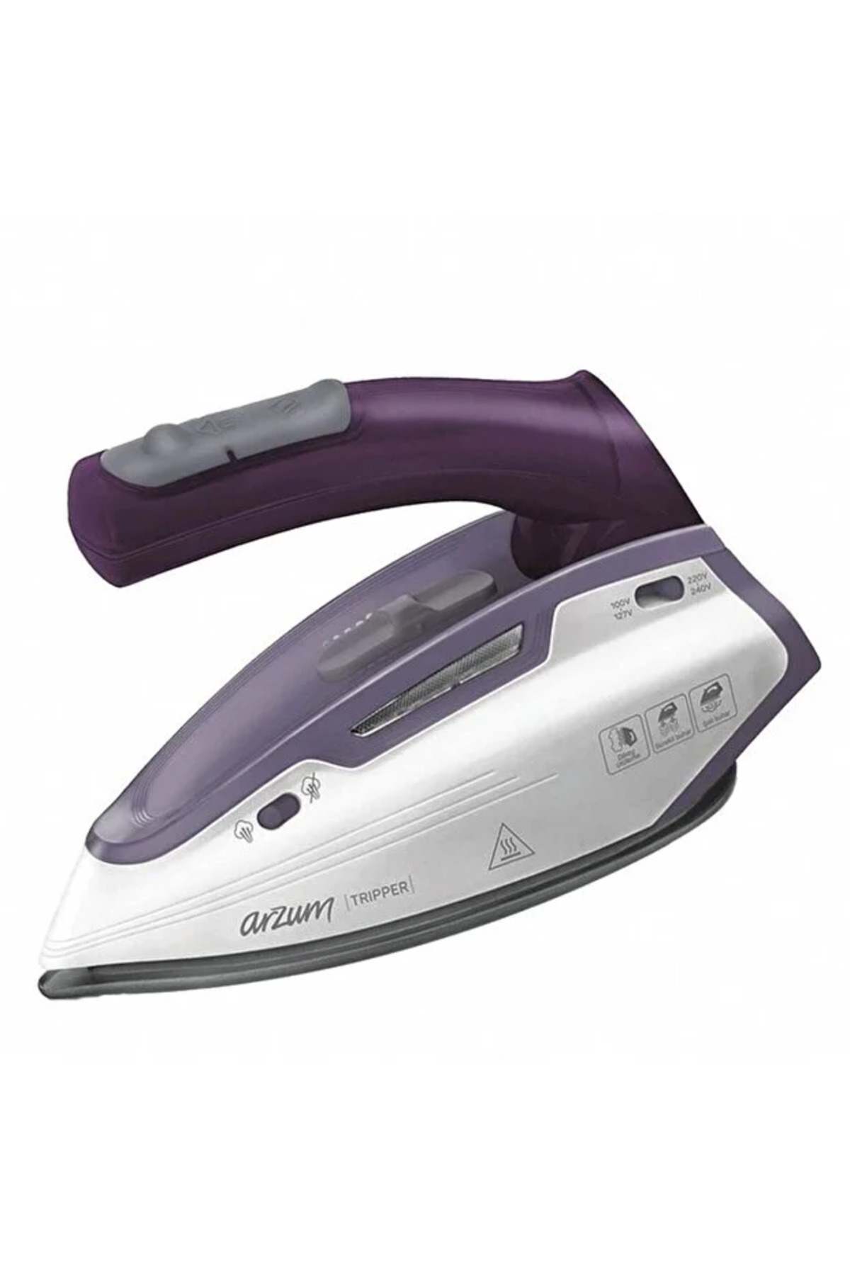 Arzum AR690 Tripper Buharlı Seyahat Ütüsü 1150W Çift Voltaj Katlanabilir Sap Seramik Taban, Mor - Görsel 3