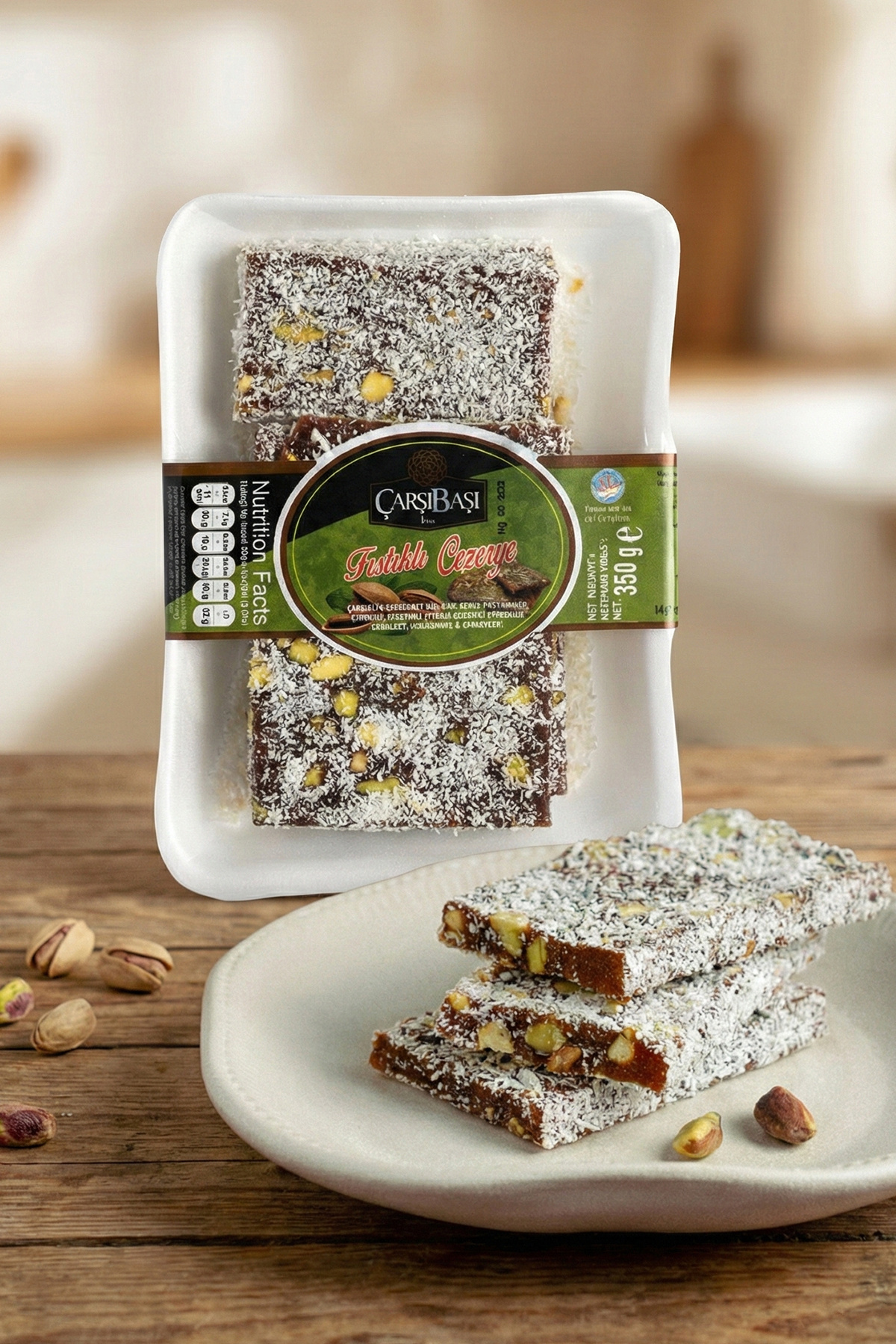 çarşıbaşı Glutensiz Antep Fıstıklı Yaprak Cezerye 350 Gram