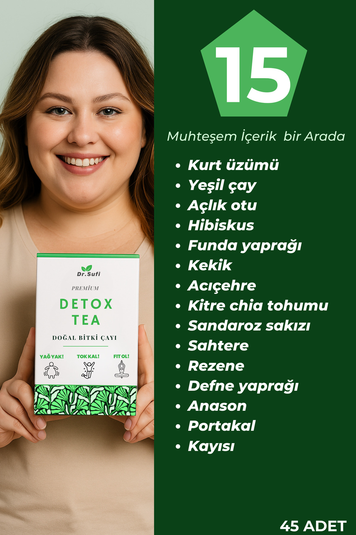 Dr Sufi Detox Kilo, Ödem Ve Şişkinlik Giderici, 0 Detoks Mucizesi Çayı - Doktor Sufi Detox - Görsel 3