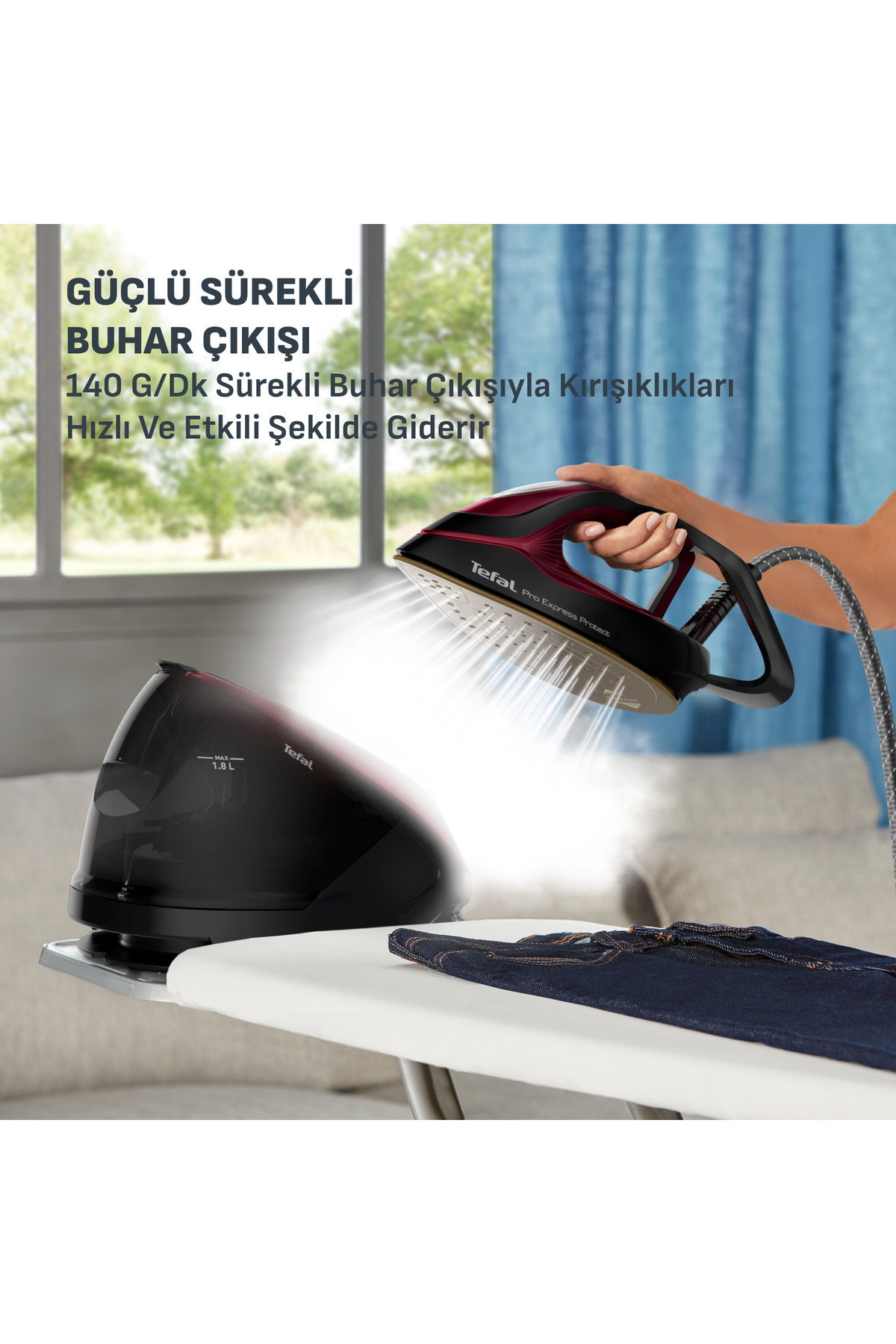 TEFAL GV9230 Pro Express Protect 140 gr Sürekli ve 560 gr Şok Buharlı 2600 Watt Buhar Kazanlı Ütü - Görsel 3