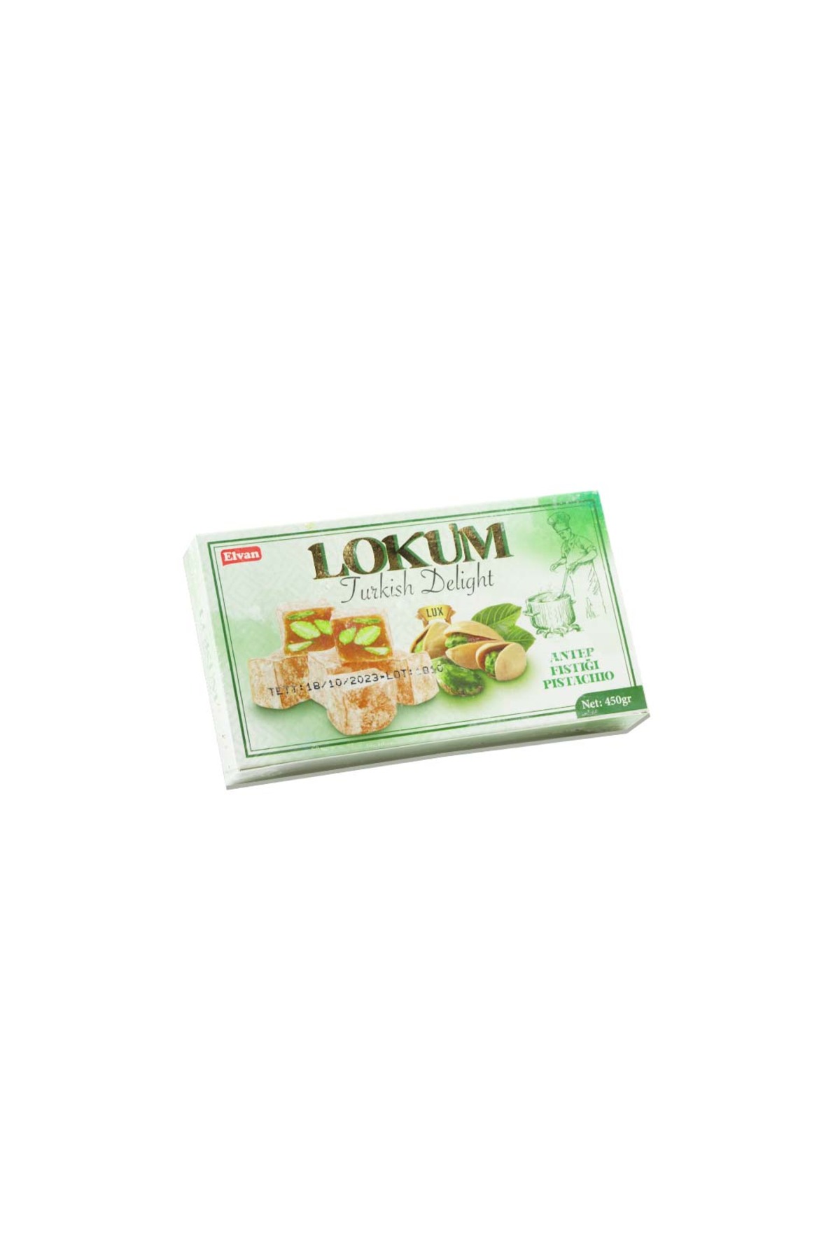 Elvan Antep Fıstıklı Lokum 450 Gr (1 Paket)