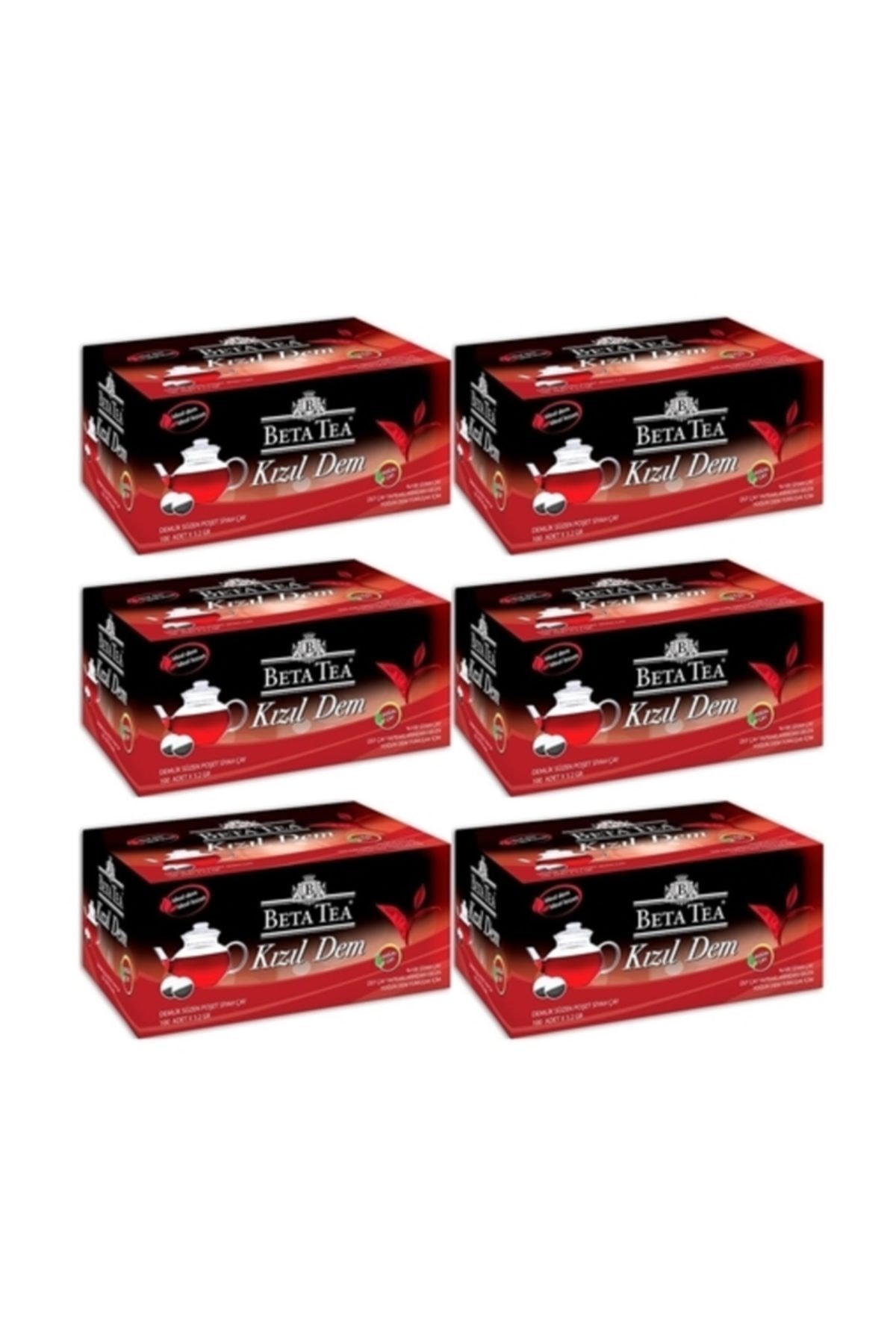 Beta Tea Beta Kızıl Dem Demlik Poşet Çay 100lü X 6 Adet 3,2 Grx100:320 Gr