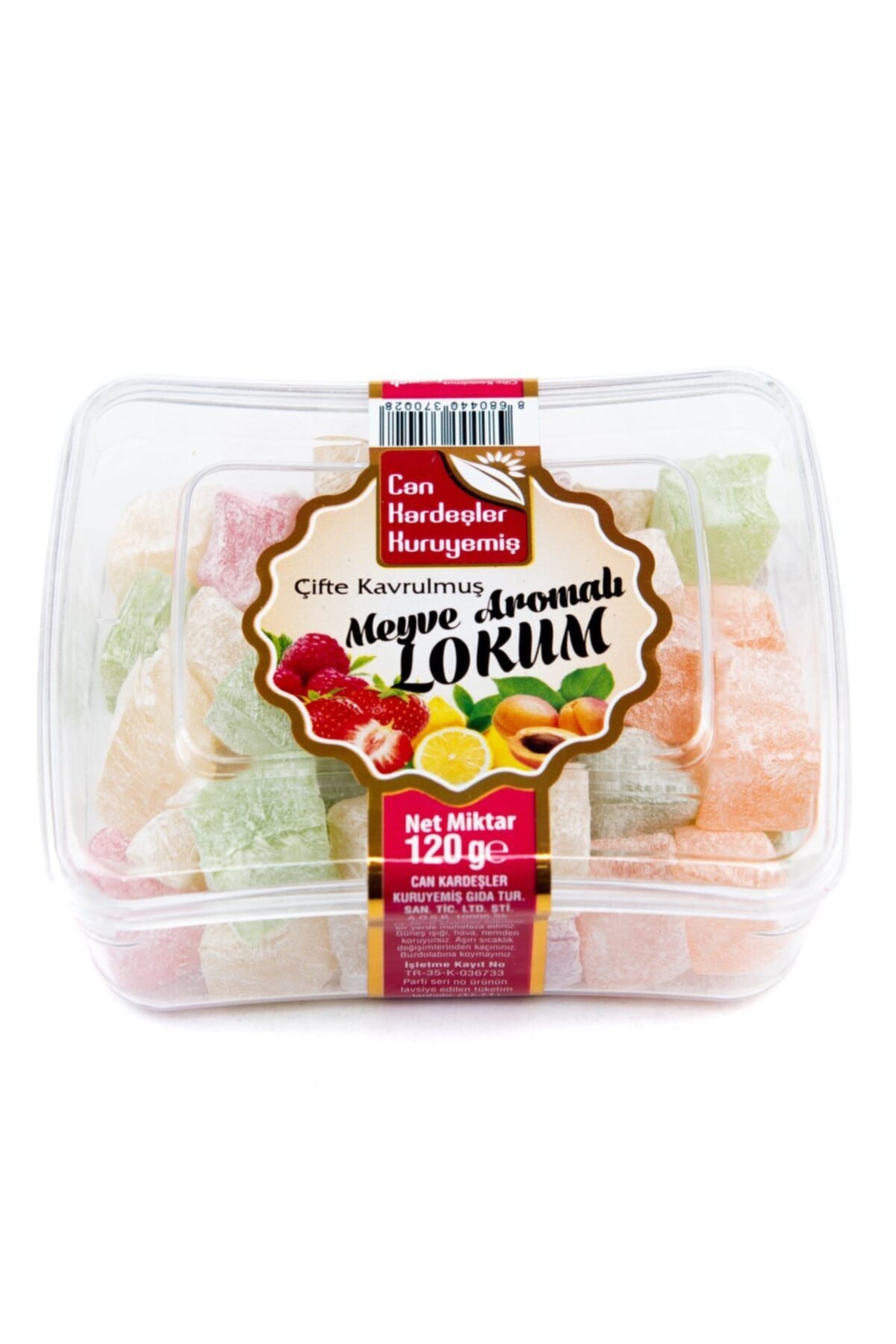 Can Kardeşler Kuruyemiş Çifte Kavrulmuş Meyveli Lokum 120 Gr Pkt