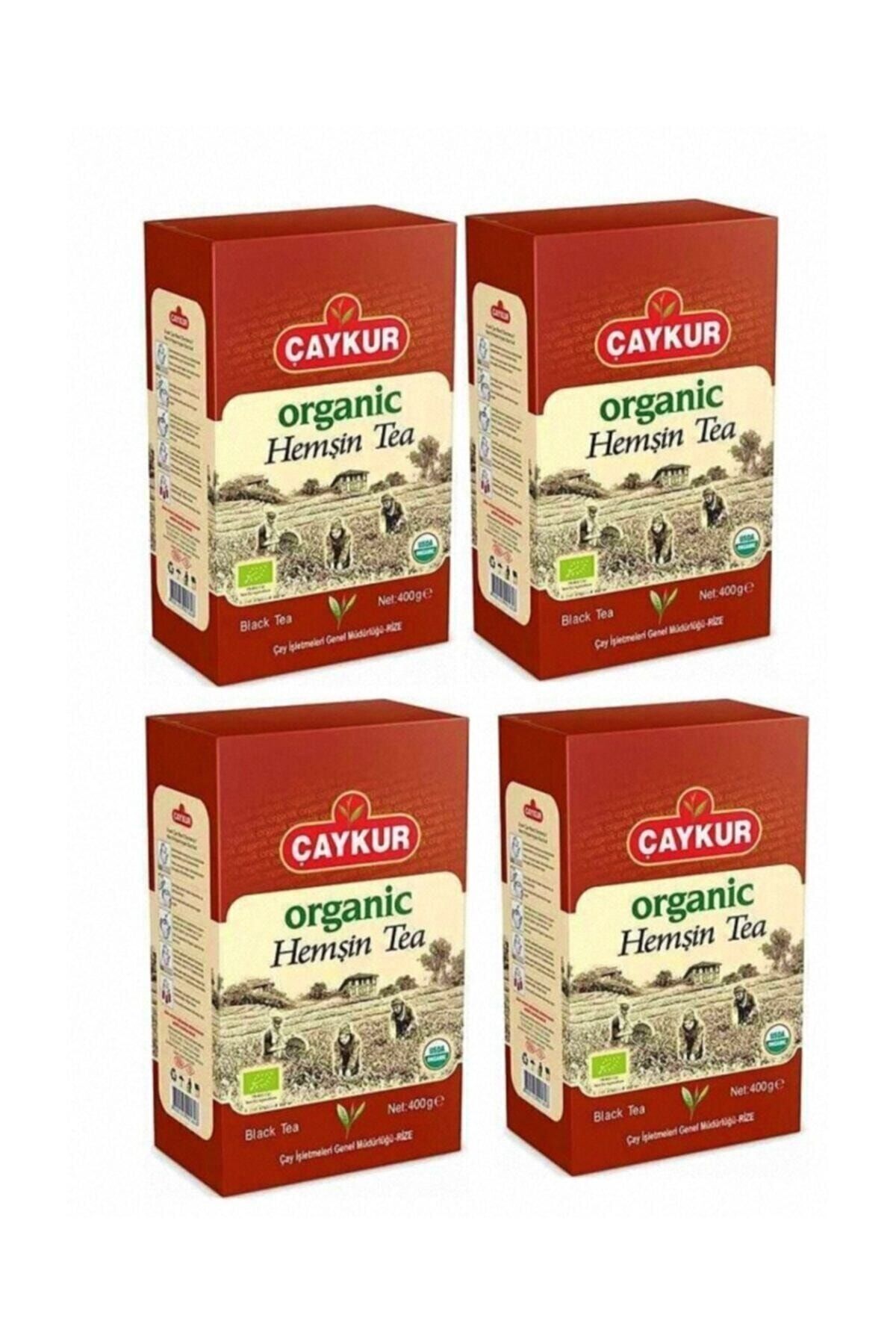 Çaykur Organik Hemşin Çayı Karton Kutu 400 gr Karton Kutu 4'lü Paket