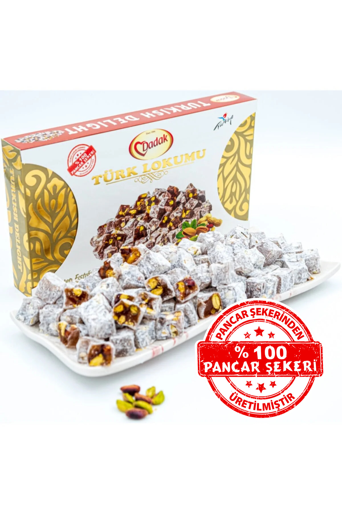 Dadak Lokum ve Kuruyemiş Pudra Şekerli Antep Fıstıklı Mini Lokum 200 gr - Görsel 3