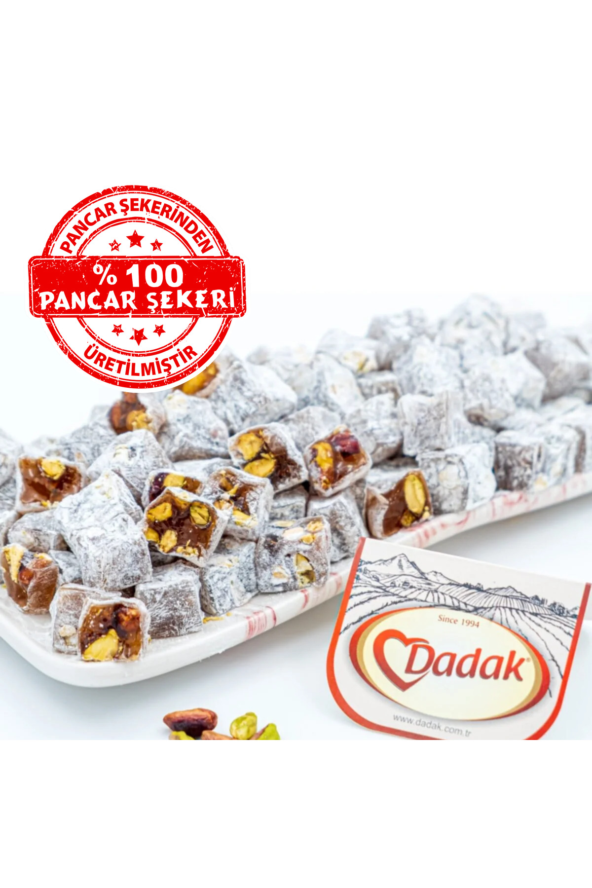 Dadak Lokum ve Kuruyemiş Pudra Şekerli Antep Fıstıklı Mini Lokum 200 gr