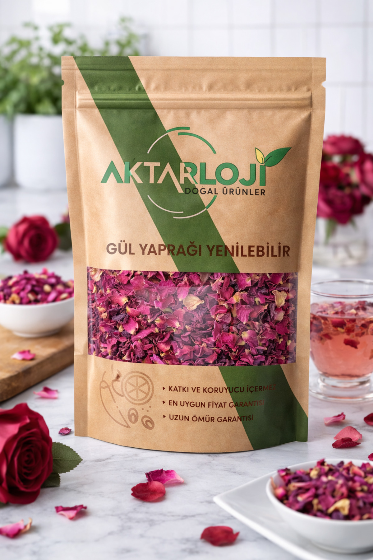 aktarloji 100 Gr Yenilebilir Gül Yaprakları | Doğal Kurutulmuş Kokulu Gül Yaprağı / Katkısız & Doğal - Görsel 3