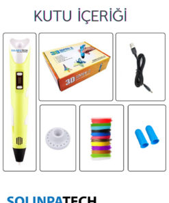 Alternative view of SolinpaTech Sarı 3d Kalem 3d Pen Yazıcı Kalem | Çok Renkli (TOPLAM 59 METRE) Filament Usb Kablo