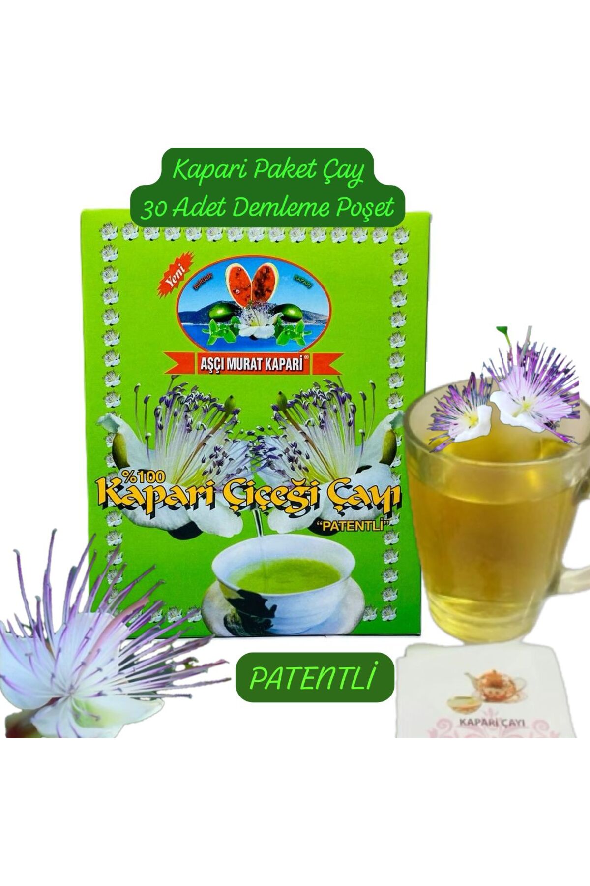 Aşçı Murat Kapari KAPARİ PAKET ÇAYI (PATENTLİ) (30 Adet Demleme Doğal Poşet)