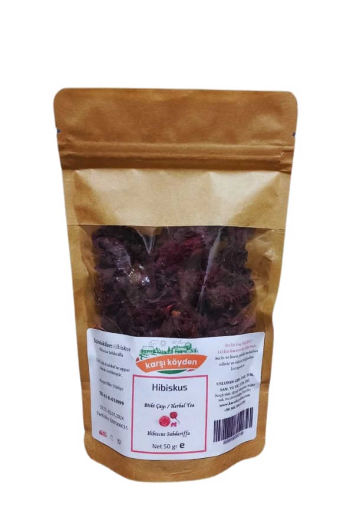Karşı Köyden Hibisküs, Mekke Gülü, Bamya Çiçeği, Nar Çiçeği, Hibiscus Sabdariffa, 50 G - Görsel 3