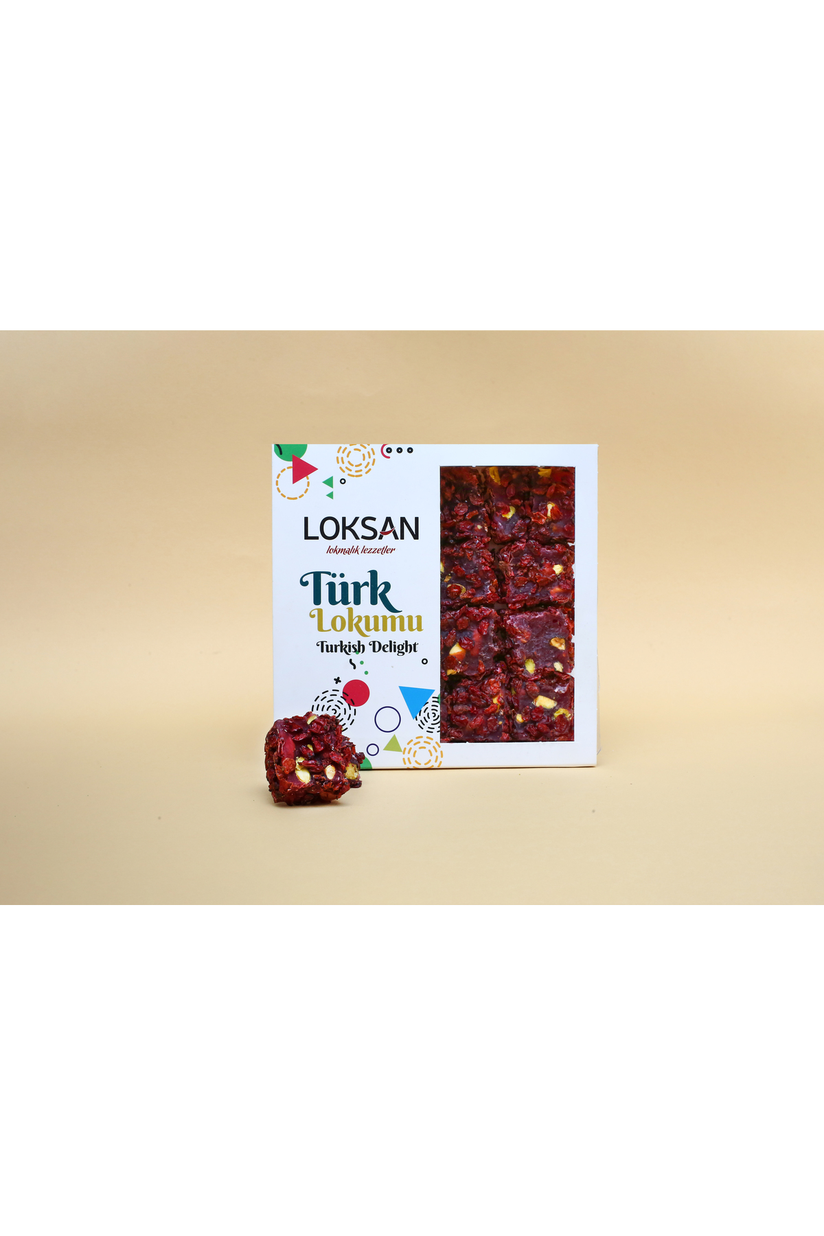 LoKSaN Zereş Üzüm Kaplamalı Nar Aromalı Antep Fıstıklı Lokum 300gr (FISTIK RÜYASI)
