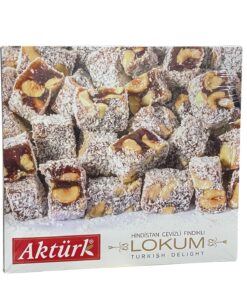 Aktürk Fındıklı Hindistan Cevizli Çifte Kavrulmuş Lokum 300 Gr. X 3 Adet