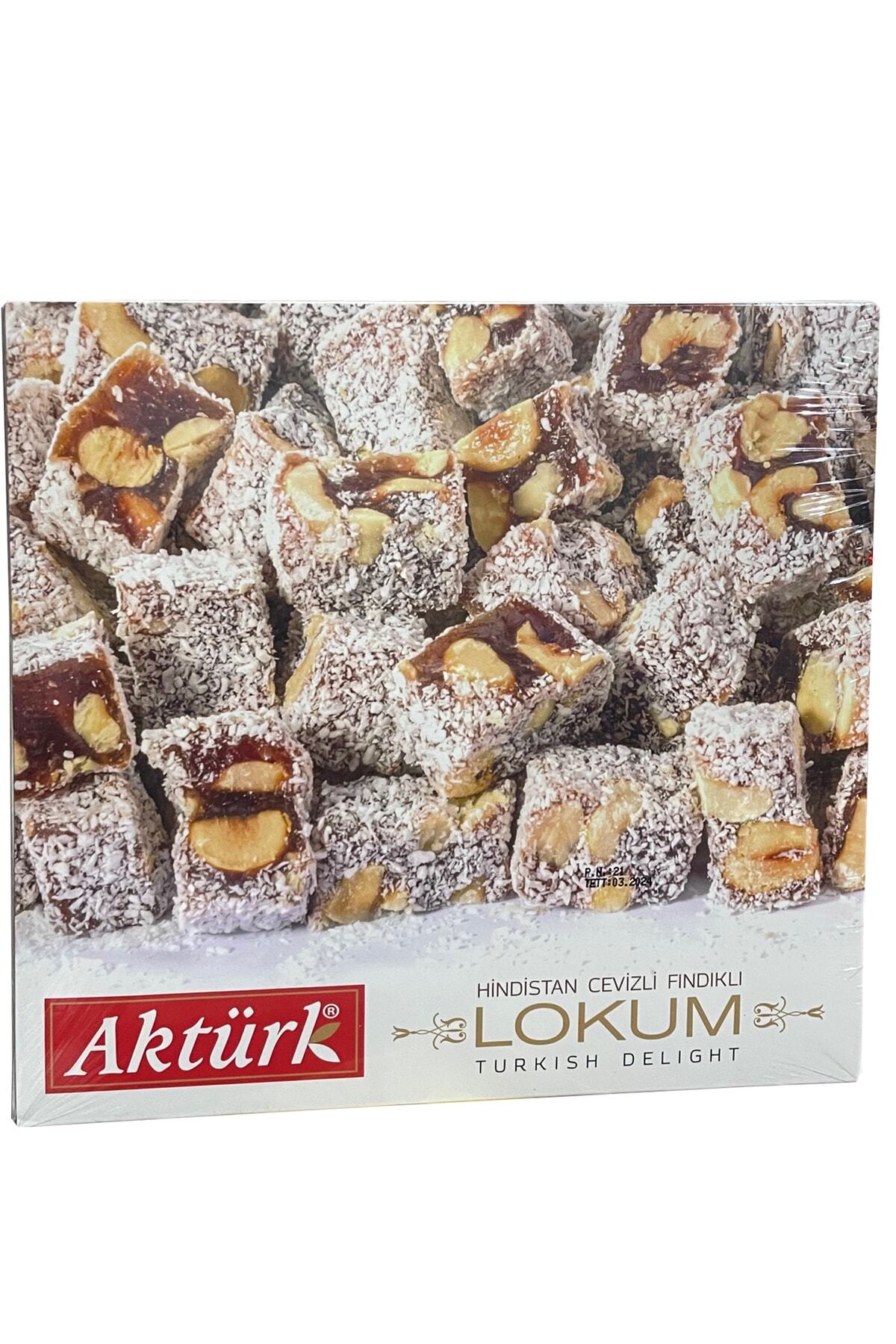 Aktürk Fındıklı Hindistan Cevizli Çifte Kavrulmuş Lokum 300 Gr. X 3 Adet