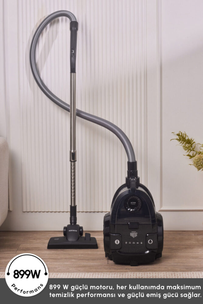 Karaca Vantuz Action Force X10 2 Lt Toz Torbasız Hazneli Elektrikli Süpürge Black 899 W - Görsel 2