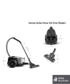 Karaca Vantuz Action Force X10 2 Lt Toz Torbasız Hazneli Elektrikli Süpürge Black 899 W - Görsel 3