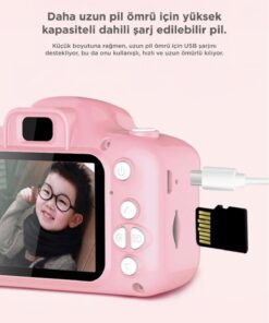 Torima Dijital Fotoğraf Makineleri Çocuk Kamerası 1080P Hd CMR7 Pembe - Görsel 3