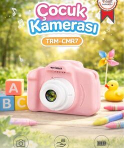 Torima Dijital Fotoğraf Makineleri Çocuk Kamerası 1080P Hd CMR7 Pembe