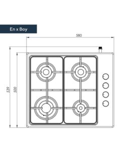 KUMTEL KO 420F Doğalgazlı Set Üstü Ocak - Inox - Görsel 3