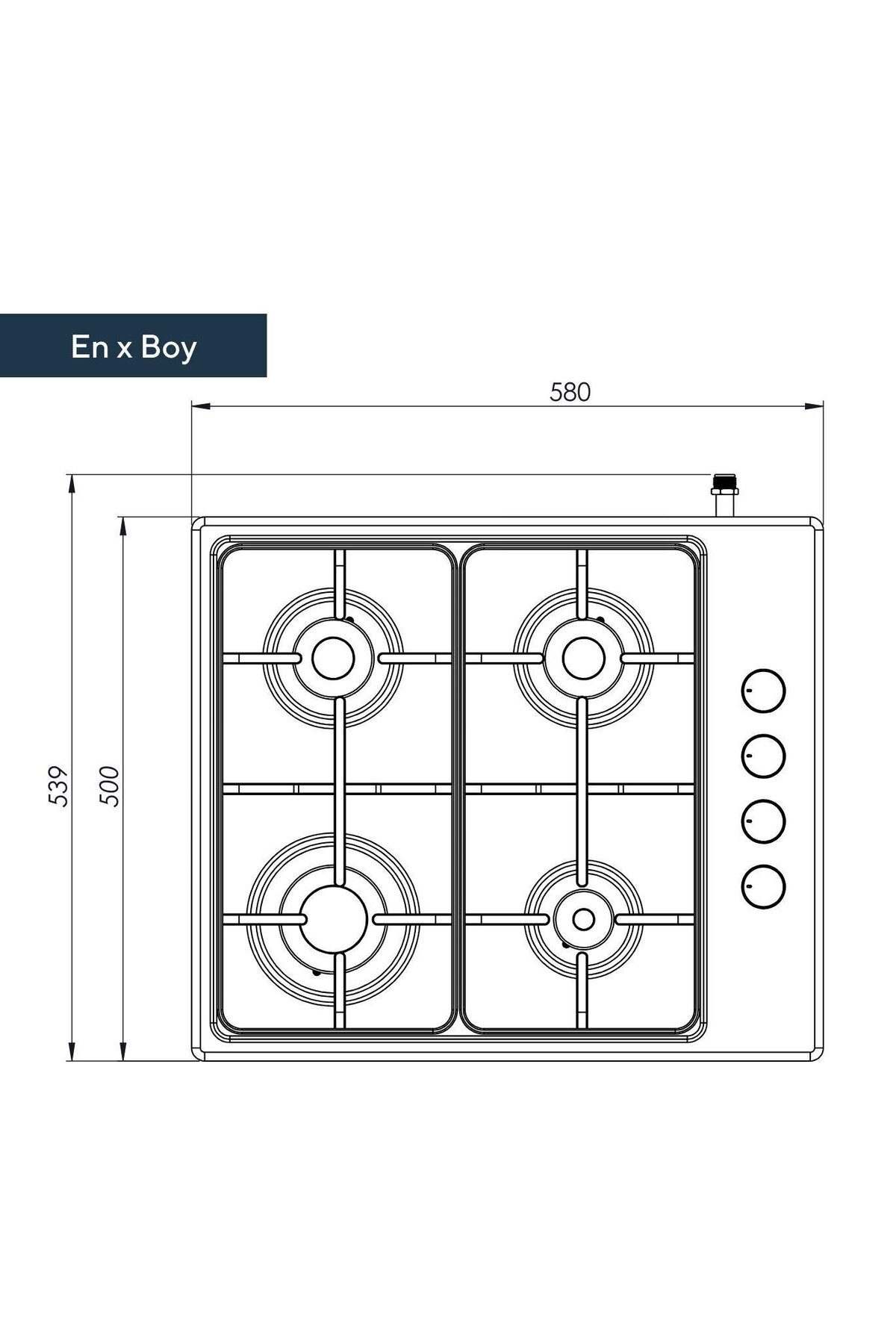KUMTEL KO 420F Doğalgazlı Set Üstü Ocak - Inox - Görsel 3